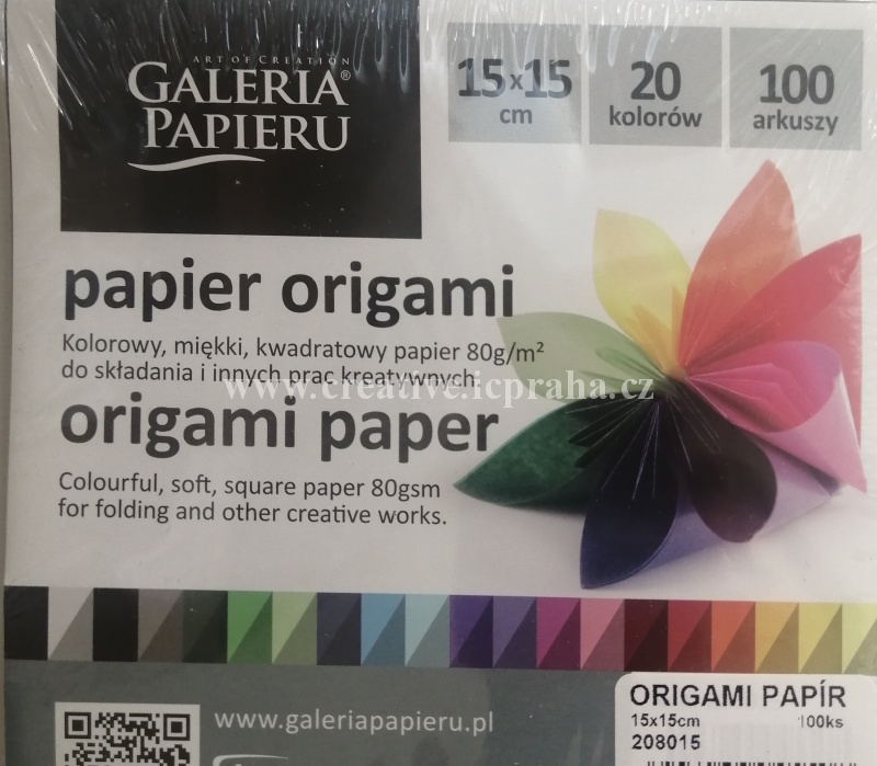 origamipapír barevný GP 15x15cm 100ks 208015